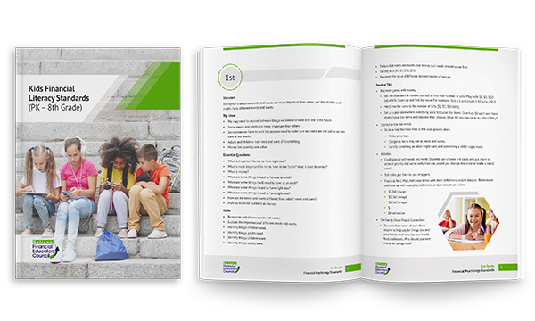 Kids Financial Literacy Standards PK – 8th Grade